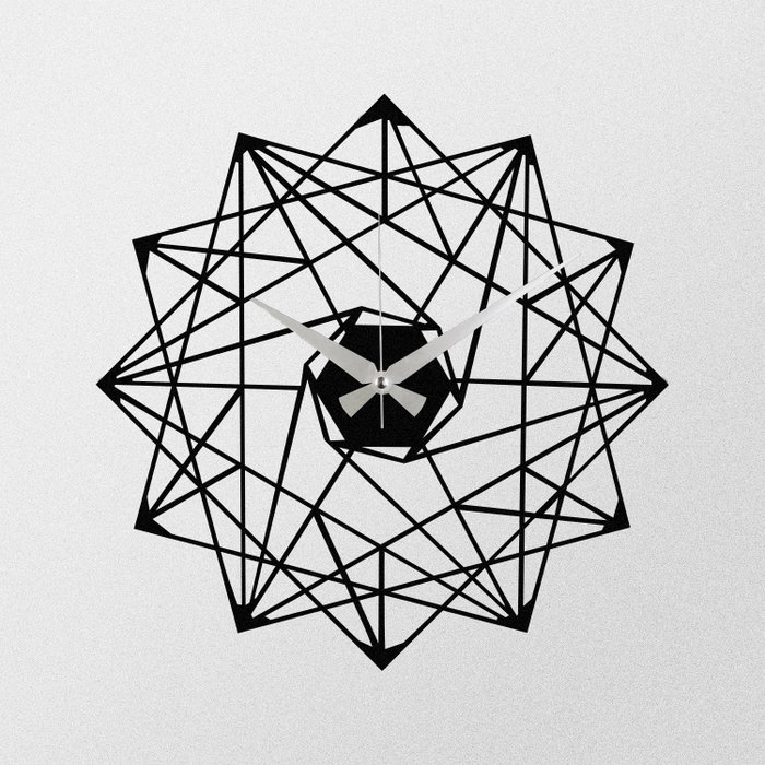 Wallity Enzoclock - S015 Reloj de pared decorativo de metal negro Wallity Enzoclock - S015 Reloj de pared decorativo de metal negro